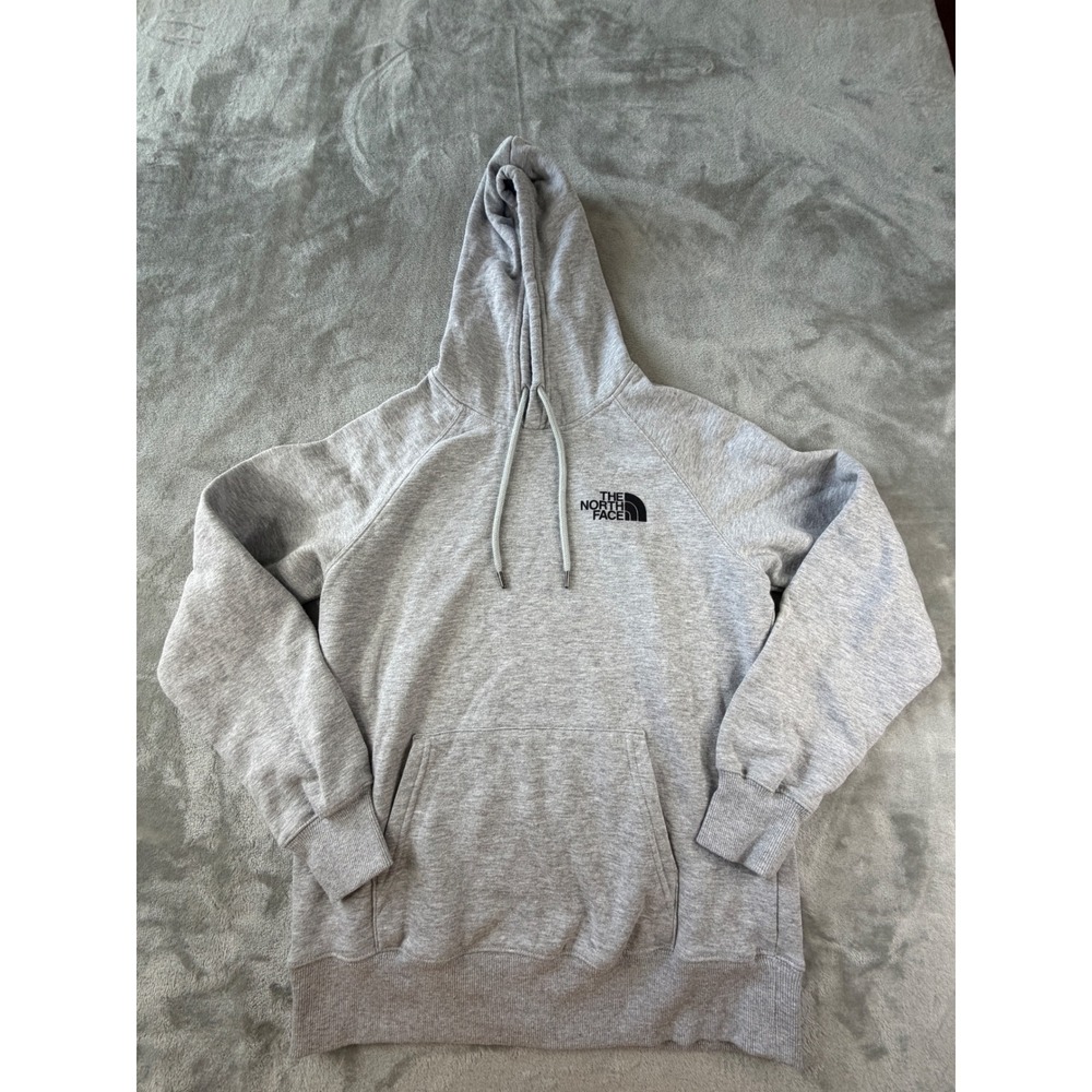 The North Face Hoodie Womens S Gray Circular Design Pullover Graphic Logo Raglan
